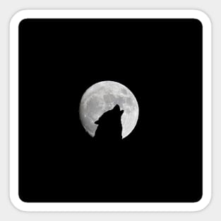 Lone Wolf Howl At Moon Sticker